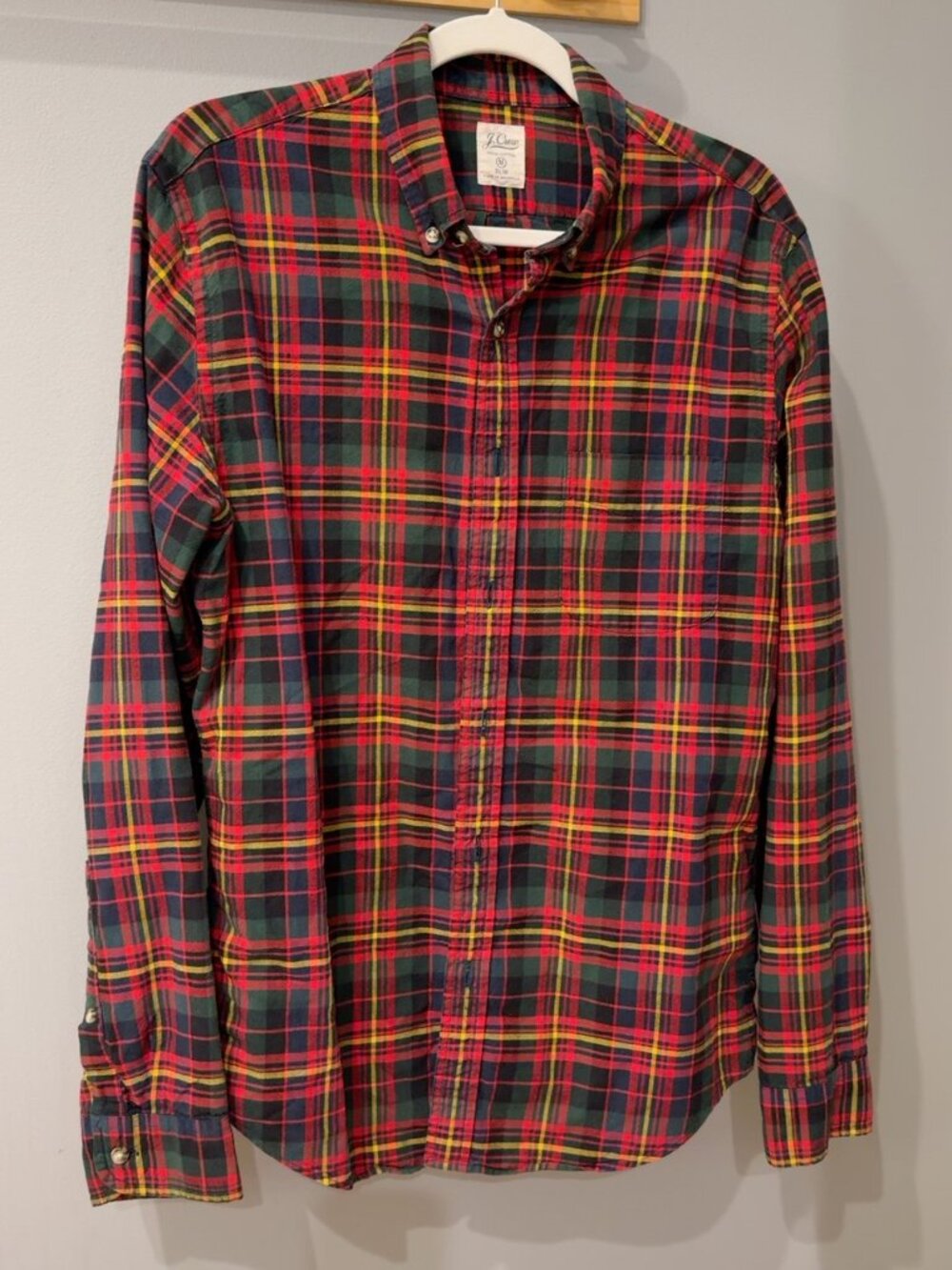 J.Crew Tartan Plaid Button Down Shirt, Cotton, Size M Slim